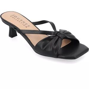 Black kitten heel dress sandals. Size 7.5W